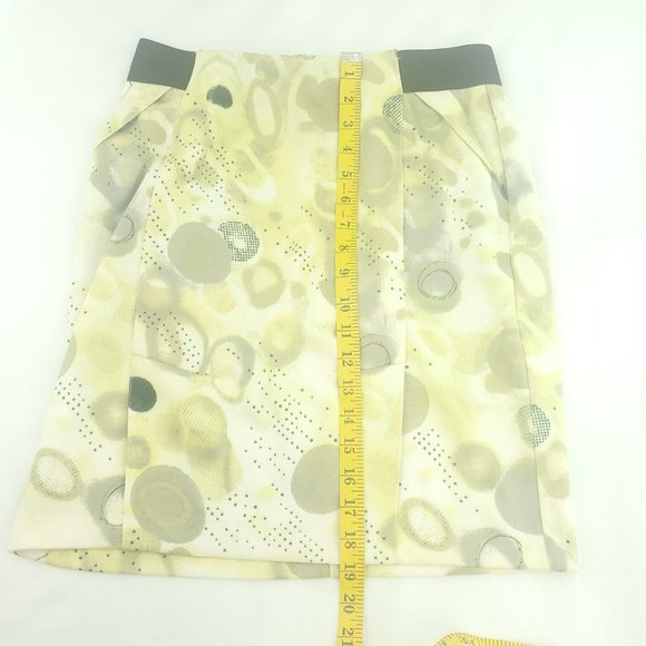 Simply Vera Vera Wang Womens Yellow Geometric Elastic Band Mini Skirt Size Small - Picture 6 of 11